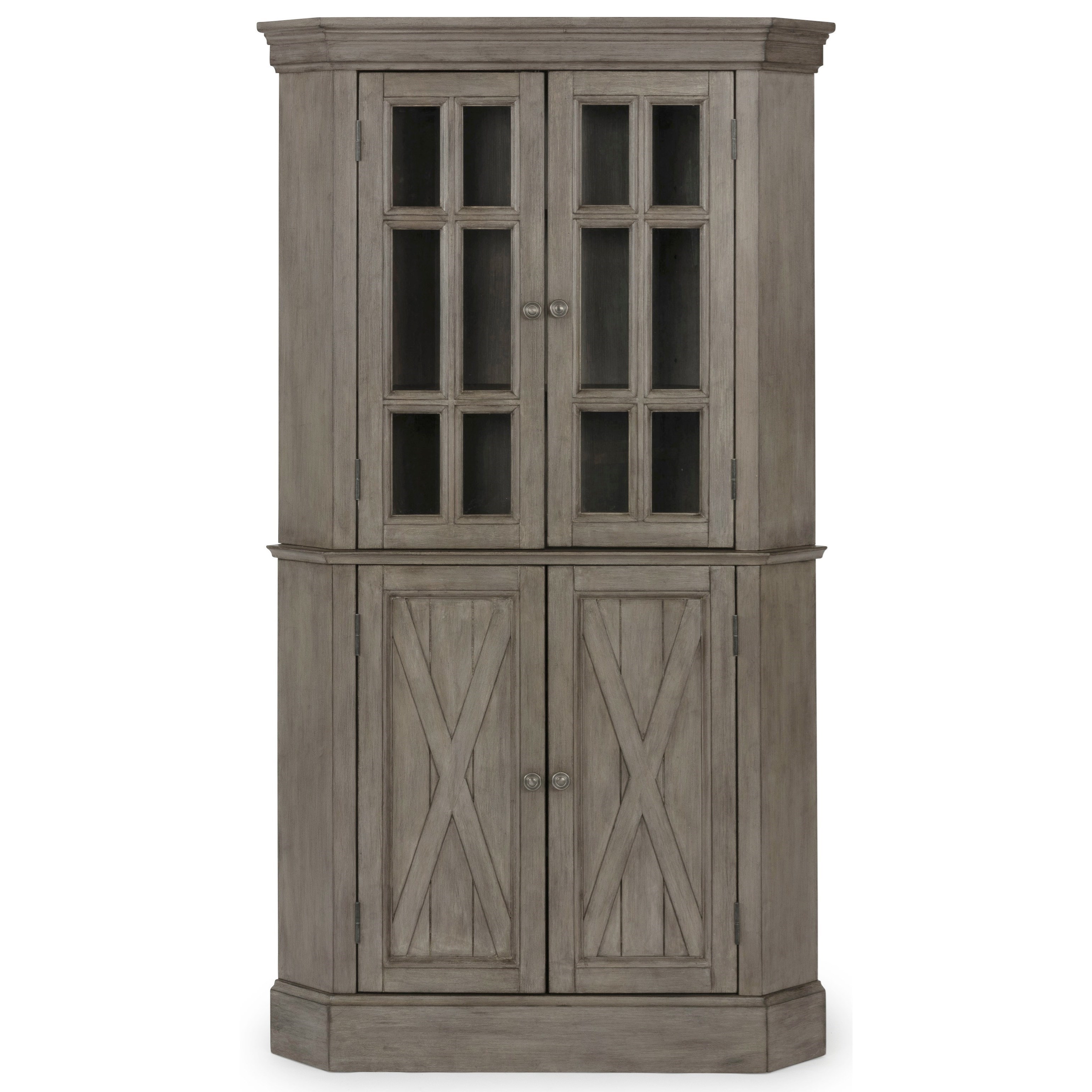 Farmhouse style corner curio best sale cabinet